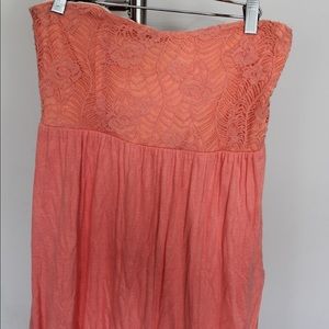 Orange strapless dress